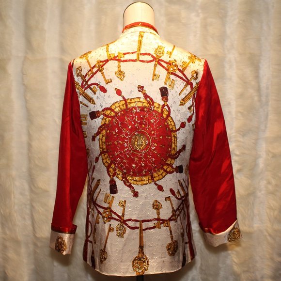 Vintage Rare Metallic Gold/Red Keys & Ropes Jacket - Picture 5 of 7